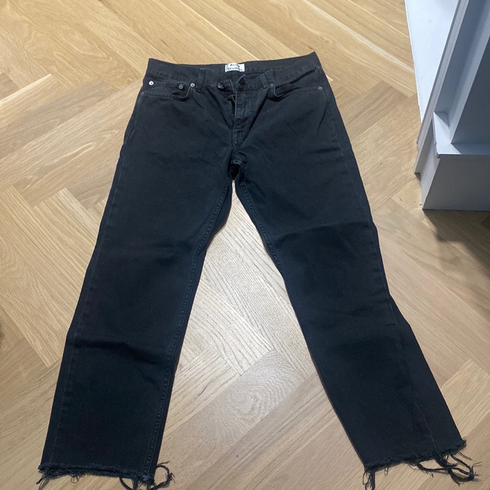 Acne Studios Black Denim Raw Hem